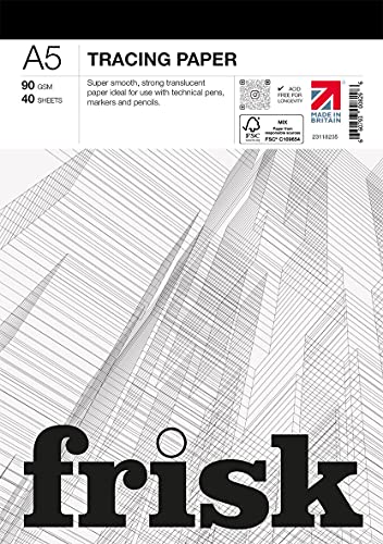 Frisk 23118235 Transparentpapierblock, A5, 90 g/m², Papier, durchsichtig, 40 stück von Frisk