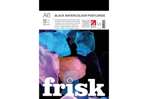 Frisk 23194006 A6 Schwarze Aquarellpapier-Postkarten, Papier von Frisk