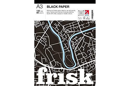 Frisk Zeichenpapier A3, Schwarz, Papier, 50 von Frisk