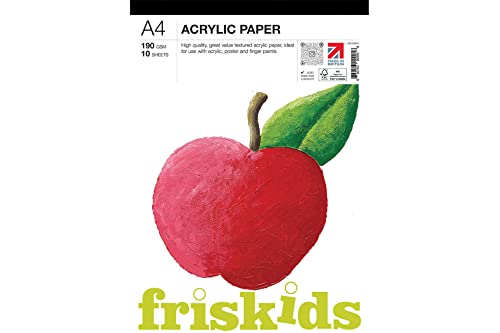 Friskids ids Acrylblock, 190 g/m², 10 Blatt, A4, Weiß von Friskids