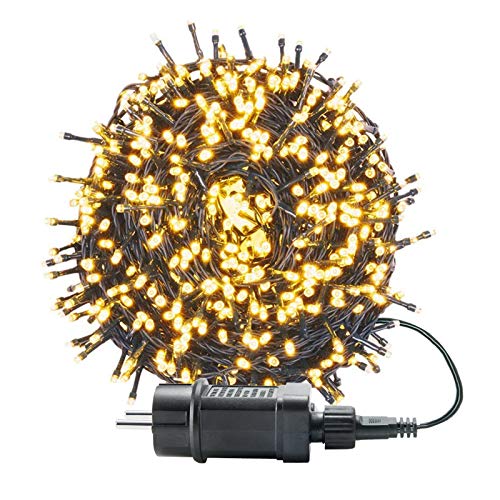 Froadp 50m LED Außen Lichterkette Weihnachtsbeleuchtung IP44 Wasserdichte 8 Modi Vorhang String Lichte Dekoration für Weihnachten Halloween Hochzeit Party oder Stimmung Lichter(Warmweiß) von Froadp