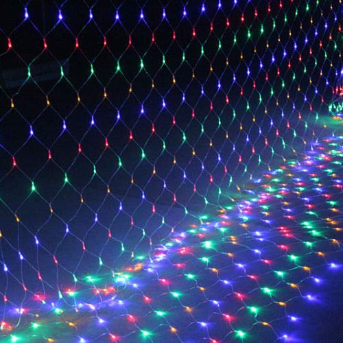 Froadp 6x2m LED Lichternetz Außen Weihnachten Lichterketten Vorhang mit EU Stecker Weihnachtsdeko Lampenkette mit 8 Leuchtmodi & Speicherfunktion Stimmung Lichter IP44 für Hochzeit Party (Bunt) von Froadp