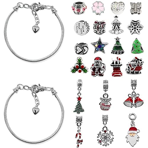 Froiny 1 Satz DIY Charm Schmuck Armband Halskette Machen Kit Weihnachten Adventskalender Für Mädchen Weihnachten Geschenk von Froiny