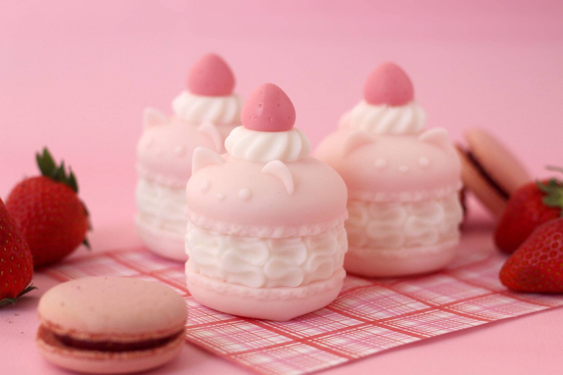 Macaron Katzenseife | Sheabutter Seife Erdbeer-Duft-Seife Niedliche Spa Geschenk Für Sie Katzenliebhaber Nette Selbstfürsorge von FrolicCreations