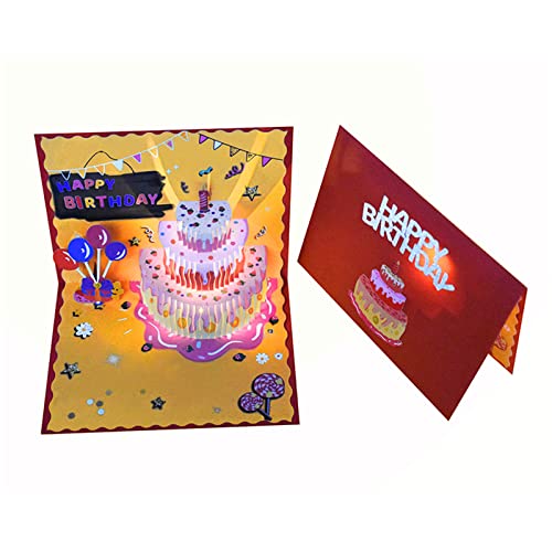 Frotox 3D Geburtstagskuchenkarte Geburtstagsgrußkarten Automatische Wiedergabe Geschenk Mutter Geburtstagspostkarten von Frotox