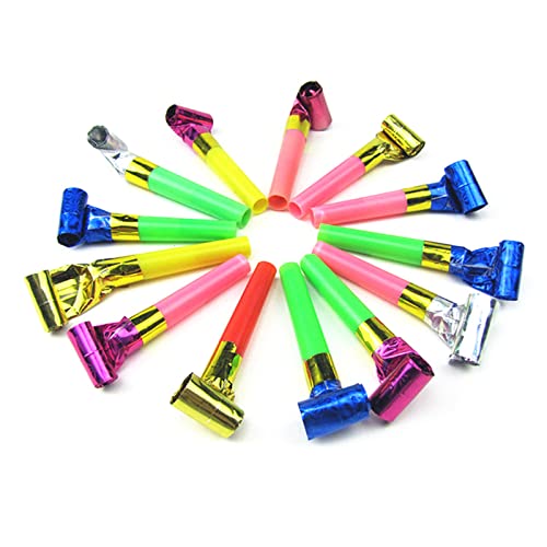 Frotox Lustige Gebläse Party Noise Maker Geschenk Kinder Geburtstag Kinder Spielen Spielzeug Blasen Drachen Pfeife Noise Maker Party 100 Stück von Frotox