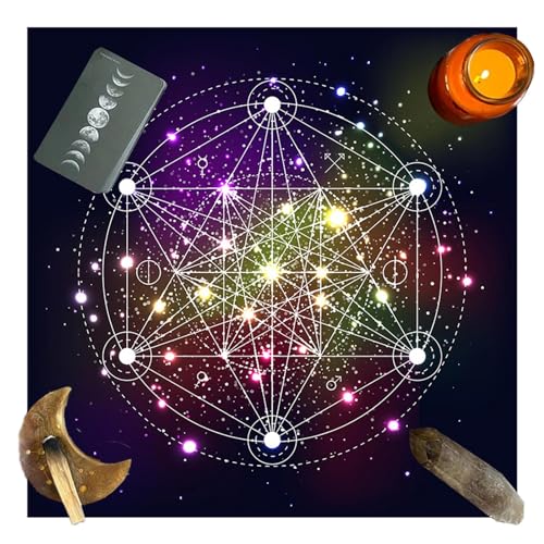 Frotox Quadratisches Biber Tarot Altartuch Brettspiel Pad Astrologische Orakel Pad Tischdecke Kartenmatte Wahrsagungs Tischdecke Wahrsagerei Tischdecke Altartuch Tarot Karten Tischdeck Tuch von Frotox