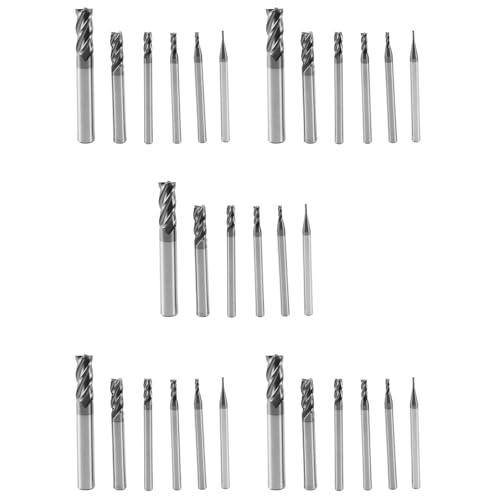 30-teiliges Schaftfräser-Set mit 4 Rillen, quadratisch, CNC-Hartmetall-Fräser, Spiralfräser, Durchmesser (1, 2, 3, 4, 6, 8 mm) von Frsoinor