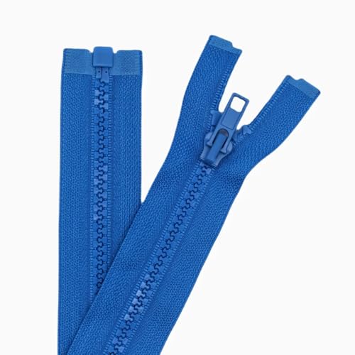 Frundoo 2 Stück Reißverschluss Plastik Zähne Nr.5 Mittelgrob Teilbar für Jacken (Blau 2Stk., 30cm) von Frundoo