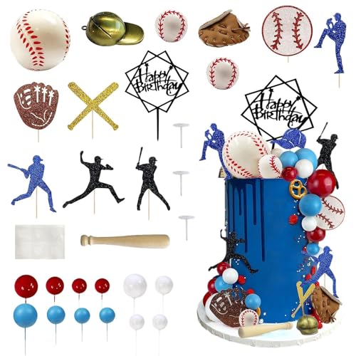 Baseball Cake Decorations, Birthday Baseball Player Decorations, Cake Topper for Baseball, Baseball Theme Cake, Birthday Baseball Topper, Kids Birthday Cake Decorations von Fruusv