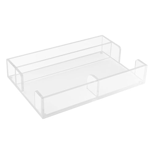 Desk Organizer Supplies, Note Dispenser Organizer, Acrylic Memo Pad Holder, 11.4x17.1x3.8 cm, Clear Acrylic Notepad Organizer with Space for Sticky Notes, Memo Pads, and Eyewear for Home Desk von Fruusv