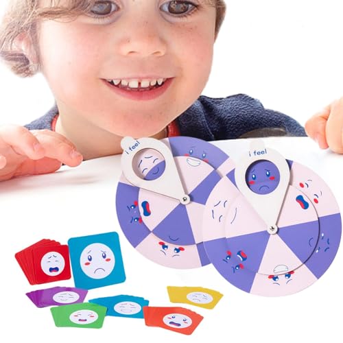 Fruusv Feelings Wheel, Emotions Mental Health Toys, Interactive Social-Emotional Learning Wheel, Fun Educational Toy for Preschoolers to Learn Emotions Through, 22.3x18.5x5.2 cm von Fruusv