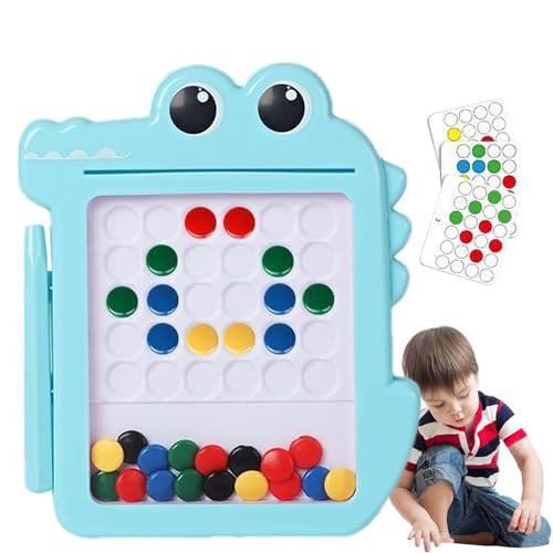 Fruusv Learning Pen Drawing Board, Crocodile Shape Drawing Board, Magnetic Dot Puzzle for Kids, Kids Learning Education Toy, Children’s Drawing Board Puzzle, Magnetic Doodle Board for von Fruusv