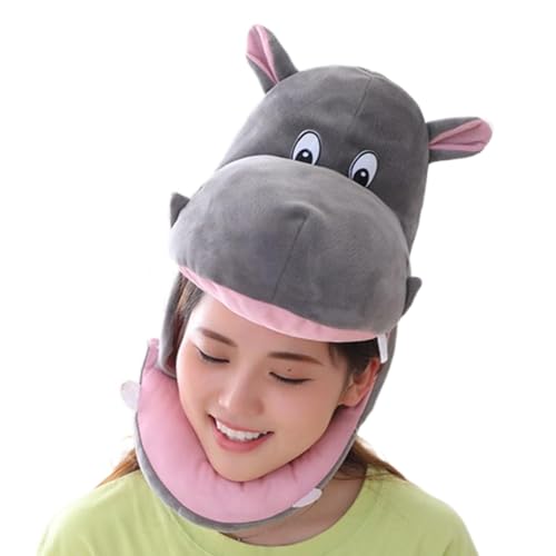 Hippo Hat, Adjustable Soft Plush Animal Headgear, Funny Animal Costume Accessory, Breathable Hippo Cosplay Hat for Halloween, Christmas, Animal Theme Parties, Comfortable and Fun Headwear for Cosplay von Fruusv