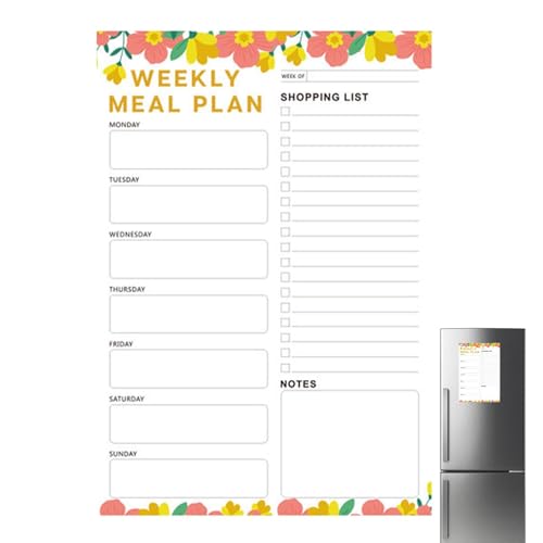 Meal Planner for Fridge, Kitchen Fridge Strong Magnet Meal Planning Notepad, 60 Tear-Off Sheets, Highly Efficient Weekly Planning for Grocery Shopping Lists, Organize Meal Prep, Family Meal Tracker von Fruusv