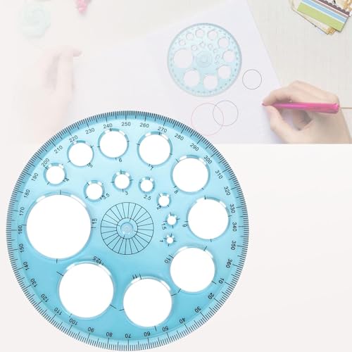 Kreisschablone zum Zeichnen Kreis Schablone Vorlage Multifunktionales Quilling Schablone Messschablonen Lineale Zeichenschablone Circle Stencil zum Lernen Entwerfen Büro von Frypay