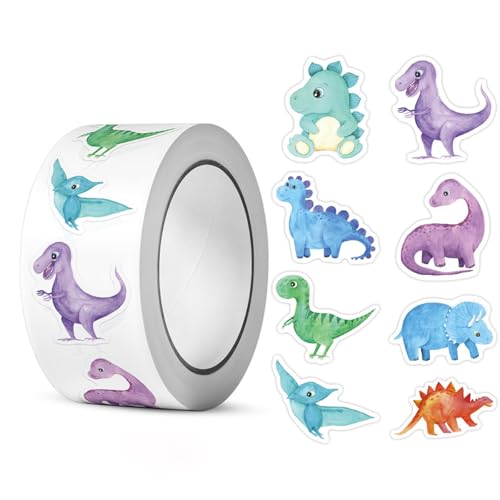 Fsahiuf 500 Jurassic Tiere Dinosaurier Flugsaurier Cartoon Tier Aufkleber Kinder Belohnung Aufkleber Tier Aufkleber Rollen Schmücken Zimmer Spielzeug Kinderwagen von Fsahiuf