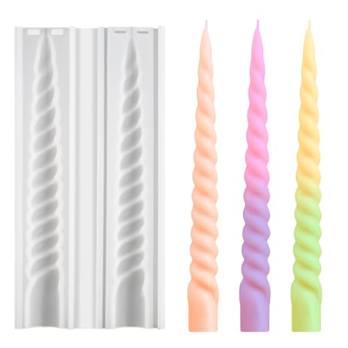 3D Spirale Silikon Kerzengießform für Stumpenkerzen, Kerzen Formen Silikon Hochwertige Spiral Candle Moulds Wiederverwendbare Silikonform für DIY Kerzen, Aromasteine und Duftkerzen (A) von Fsttre