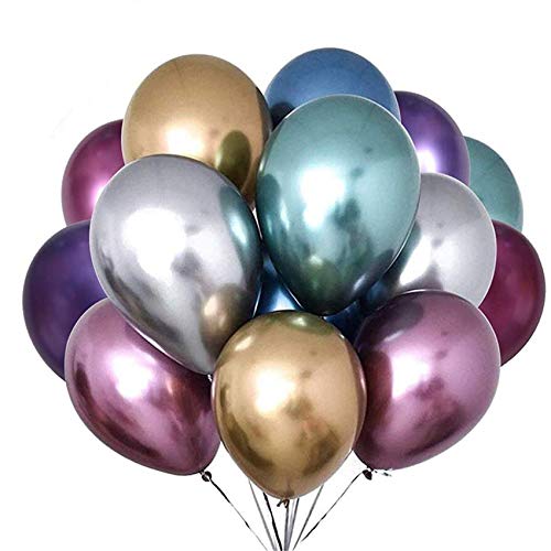 Fubdnefvo 50 Stück Metallisch Farbige Chrom Luftballons 12 Klar Pastell Ballon Geburtstags Feier Hochzeits Dekor Ballon - Sortiert von Fubdnefvo