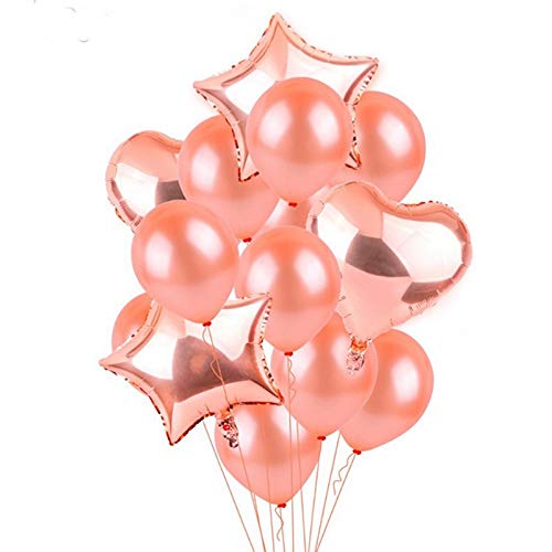 Fubdnefvo Ballon Sets Pastell Macaron 14 Teiliges Set Dekor Folien Ballons Diy Set Alles Gute zum Geburtstag Ballons-Rose Gold von Fubdnefvo