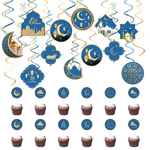 Fubdnefvo Eid Ramadan Dekoration Thema Party Spiral Anhänger Mond Dekoration Partyzubehör für Ramadan von Fubdnefvo