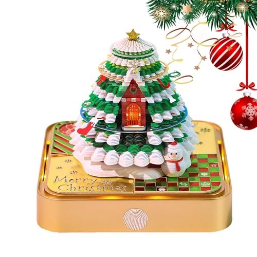 Fukamou 3D-Notizblock-Kalender 2025,3D-Notizblock-Kalender 2025 | 2025 Weihnachtsbaum 3D Time Piece Kalender - Wunderschöne -3D-Modellierungs-Basteldekoration Für Schlafzimmer, Schlafsaal, Wohnzimmer, von Fukamou