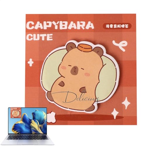 Fukamou Capybara-Notizblock, Niedliche Haftnotizen | Cartoon Tier Capybara Haftnotizen | 30 Blatt Klassenzimmer-Notizblöcke, Haftnotizen- Für Bücher, Monitore, Wände, Fenster von Fukamou