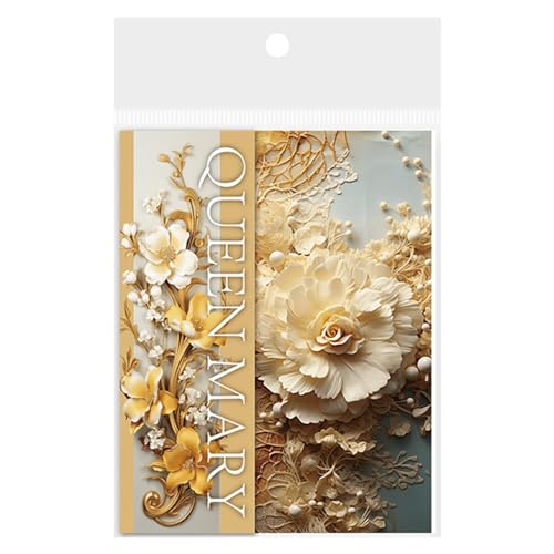 Fukamou Decoupage-Papier Zum Basteln, Scrapbook-Papierblock | Zerreißbares Blumen-Decoupage-Papier Für Scrapbook | Multifunktionale -Dekorative Planer-Dekoration, Elegantes Schreibwarenzubehör Für von Fukamou