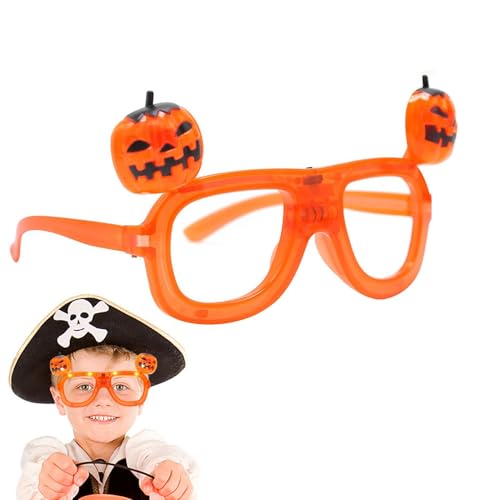 Fukamou Halloween-Gläser - Leuchtende Halloween-Brille | Neuartiges Kürbisspielzeug, Lustige -Halloween-Partybevorzugungen, Cosplay-Requisiten Für Kinder von Fukamou