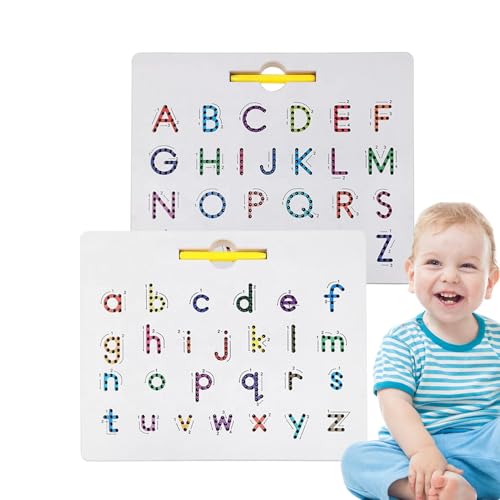 Fukamou Magnetische Alphabettafel, Doppelseitige Magnetische Buchstabentafel | 2-in-1 Magnetisches Stahlkugel-Zeichenbrett - Stem -Toy Letters Learning, Magnets Tracing Board, Üben Von Lernspielzeug, von Fukamou