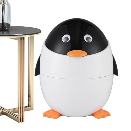 Fukamou Pinguin-Abfallkorb, Pinguin-Mülleimer,Mülleimer Für Untertische | Pinguin-Mülleimer Mit Deckel, Schlafzimmer-Mülleimer Für -Kinderzimmer von Fukamou