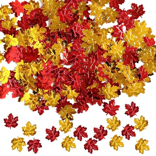 Fukamou -Tischkonfetti,Herbstblätter-Konfetti,Thanksgiving Ahornblätter Konfetti | 15g Thanksgiving Day Ahornblätter Pailletten -Konfetti Party Streusel Konfetti Dekorationen von Fukamou