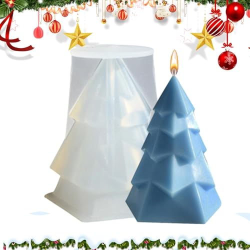 Fukamou Weihnachtskerzenformen | 3D Weihnachtsbaum Silikonharzform - Handwerk Harz Form Weihnachten Handgemachte Kerze -Machen Form Epoxidharz Handgemachte Handwerk Charme Für Aromatherapie Kerze von Fukamou