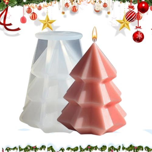 Fukamou Weihnachtskerzenformen | 3D Weihnachtsbaum Silikonharzform - Handwerk Harz Form Weihnachten Handgemachte Kerze -Machen Form Epoxidharz Handgemachte Handwerk Charme Für Aromatherapie Kerze von Fukamou