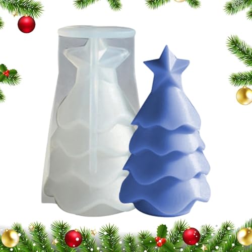 Fukamou Weihnachtskerzenformen | 3D Weihnachtsbaum Silikonharzform - Handwerk Harz Form Weihnachten Handgemachte Kerze -Machen Form Epoxidharz Handgemachte Handwerk Charme Für Aromatherapie Kerze von Fukamou