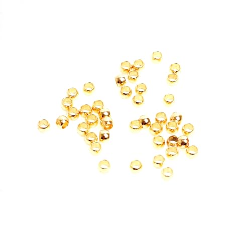 Fukugems 200 Stücke Crimp Perlen für die Schmuckherstellung 4mm 18k gold von Fukugems