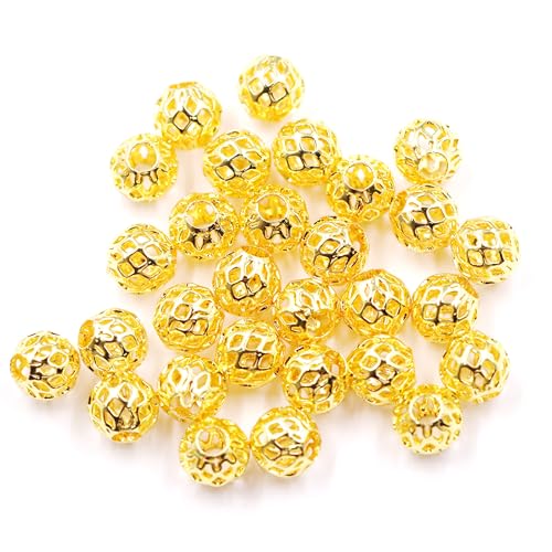 Fukugems Ausgezeichnete Qualität 10mm Messing Perlen für Schmuck machen 100pcs 18k gold von Fukugems