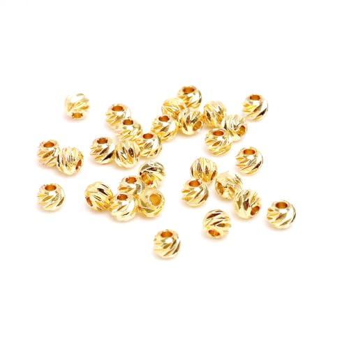 Fukugems Ausgezeichnete Qualität 2.5mm facettierte Messing Perlen für Schmuck Herstellungg 100pcs 18k gold von Fukugems