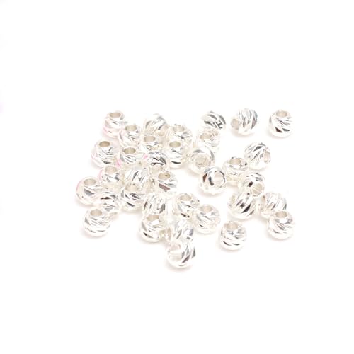 Fukugems Ausgezeichnete Qualität 2.5mm facettierte Messing Perlen für Schmuck Herstellungg 100pcs silver von Fukugems