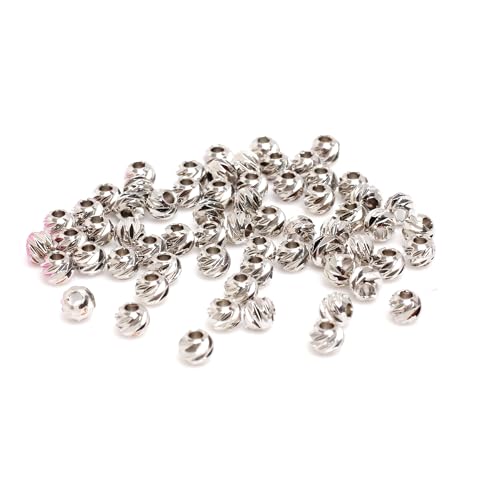 Fukugems Ausgezeichnete Qualität 3mm facettierte Messing Perlen für Schmuck Herstellung 100pcs white gold von Fukugems