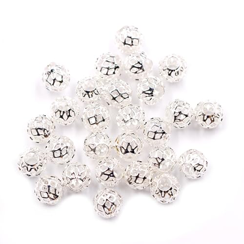 Fukugems Ausgezeichnete Qualität 4mm Messing Perlen für Schmuck machen 100pcs silver von Fukugems