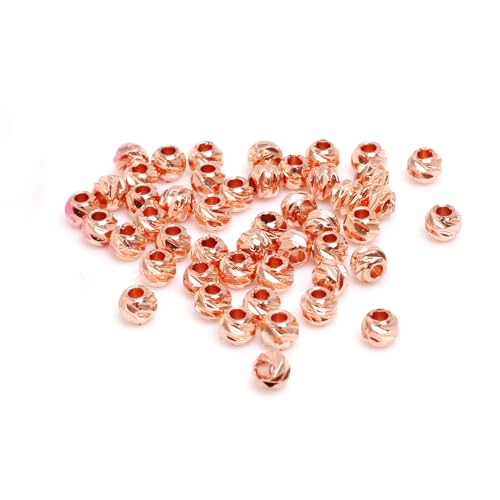 Fukugems Ausgezeichnete Qualität 5mm facettierte Messing Perlen für Schmuck Herstellung 100pcs rose gold von Fukugems