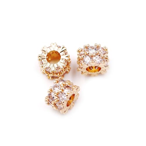 Fukugems Ausgezeichnete Qualität Cubic Zirkonia Abstandsperlen für die Schmuckherstellung 8.5 * 6mm 14k gold von Fukugems