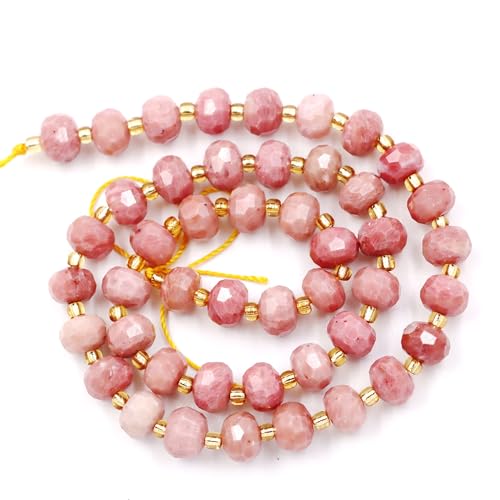 Fukugems Großhandel Natursteinperlen für Armbänder Halsketten verkauft pro Tasche 5-Stränge und eine Rollschnur innen facettierte Septum Rhodonite 8mm von Fukugems