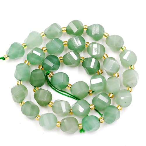 Fukugems Großhandel Natursteinperlen für DIY Schmuck Herstellung verkauft pro Tasche 5-Stränge und eine Rollschnur innen facettierte S-Form Green Aventurine 8mm von Fukugems