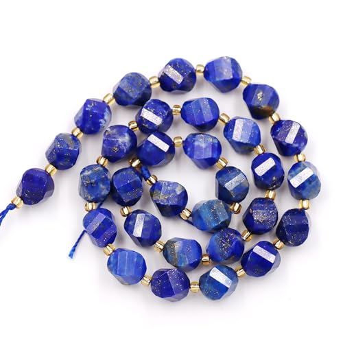 Fukugems Großhandel Natursteinperlen für DIY Schmuck Herstellung verkauft pro Tasche 5-Stränge und eine Rollschnur innen facettierte S-Form Lapis Lazuli 10mm von Fukugems