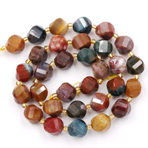 Fukugems Großhandel Natursteinperlen für DIY Schmuck Herstellung verkauft pro Tasche 5-Stränge und eine Rollschnur innen facettierte S-Form ocean agate 10mm von Fukugems