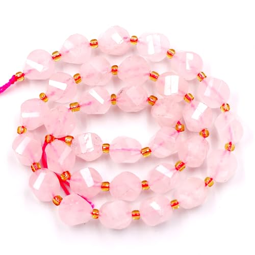 Fukugems Großhandel Natursteinperlen für DIY Schmuck Herstellung verkauft pro Tasche 5-Stränge und eine Rollschnur innen facettierte S-Form Rose Quartz 10mm von Fukugems