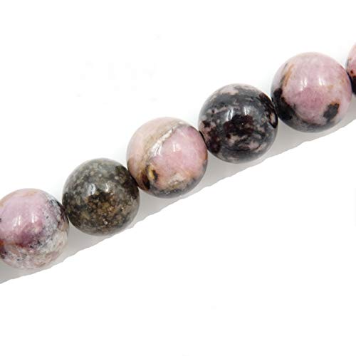 Fukugems Naturstein perlen für schmuckherstellung, verkauft pro Bag 5 Stränge Innen, Black Stripe Rhodonite 4mm von Fukugems