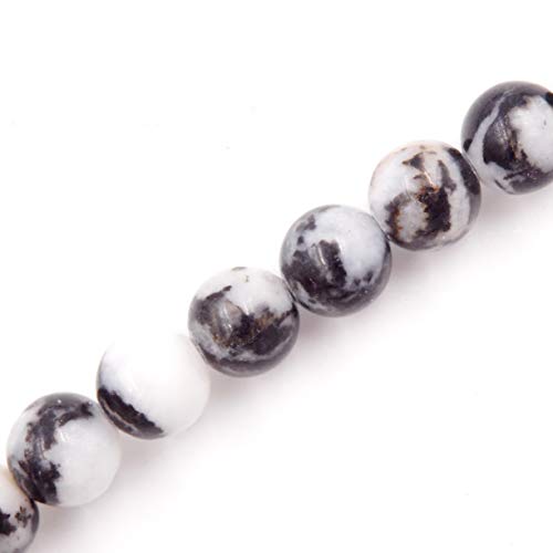 Fukugems Naturstein perlen für schmuckherstellung, verkauft pro Bag 5 Stränge Innen, Black Zebra Jasper 6mm von Fukugems